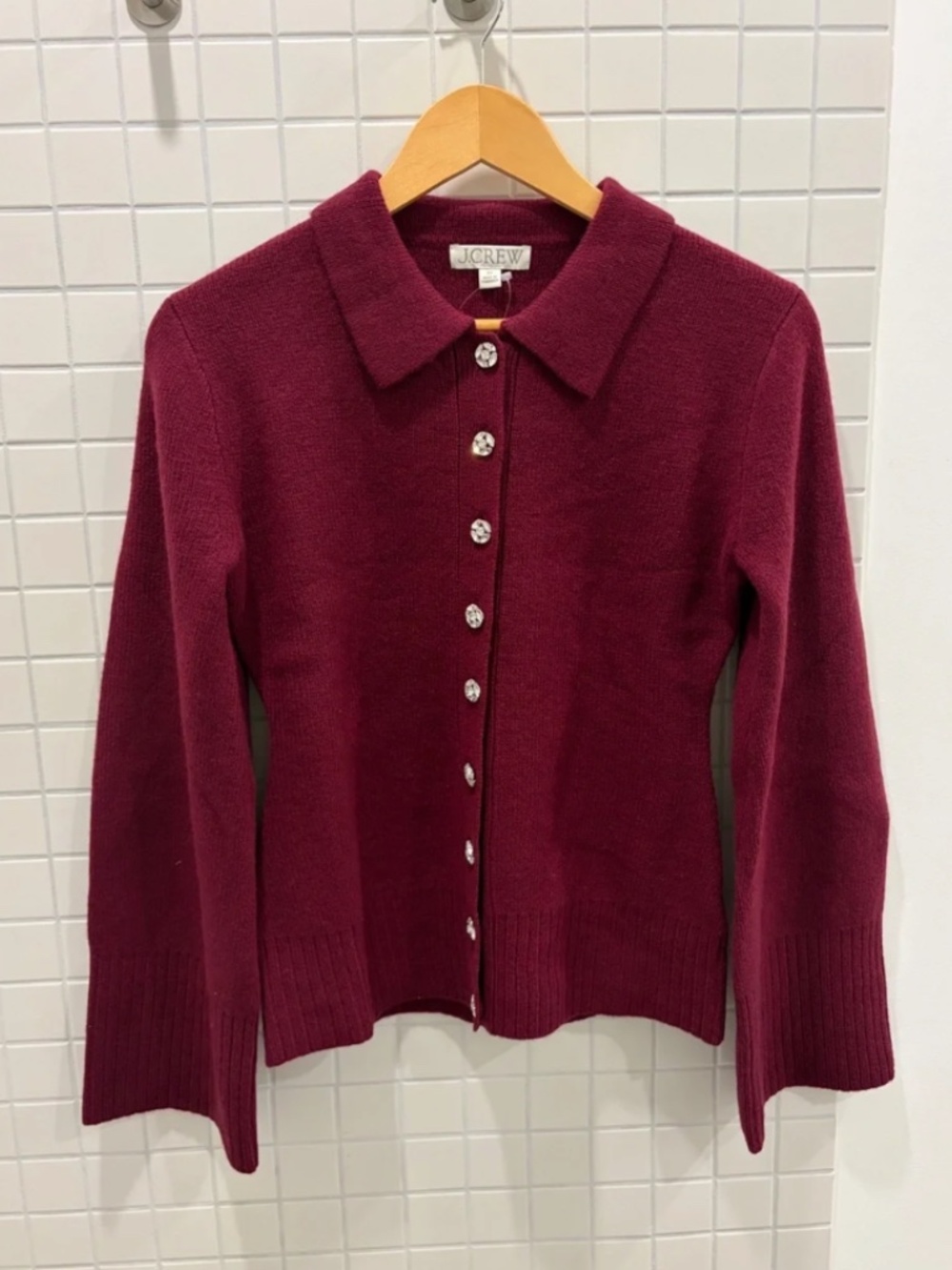 NWT JCrew Wool Cinched Waist Cardigan Sweater - Picture 2 of 3